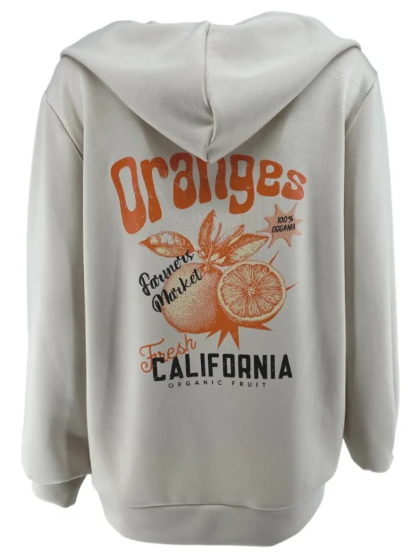 Hoodie met v-hals Orange fresh beige. (GTS)