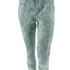 Italy jogg-jeans met koord bladeren turquoise