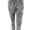 Italy jogg-jeans met koord bladeren grijs