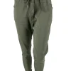 Jogg-jeans Blanco in satijn-look army