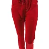 Jogg-jeans Italy in satijn-look rood