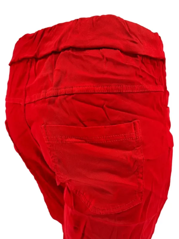 Jogg-jeans Italy in satijn-look rood