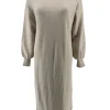 Jurk met lange mouwen en opstaande boord Melody beige (W2019)