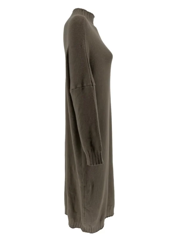 Jurk met opstaande kraag en lange mouw Lieke taupe.JMK