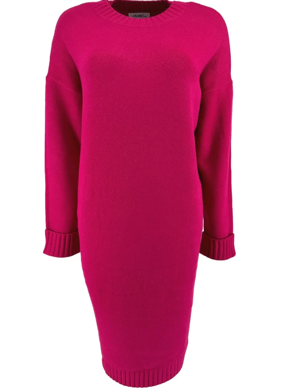jurktuniek_met_ronde_hals_0.webp Jurk/tuniek met ronde hals en rib details fuchsia (N7070)JMK