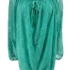 Kanten ballon blouse met koordje Celestine mint