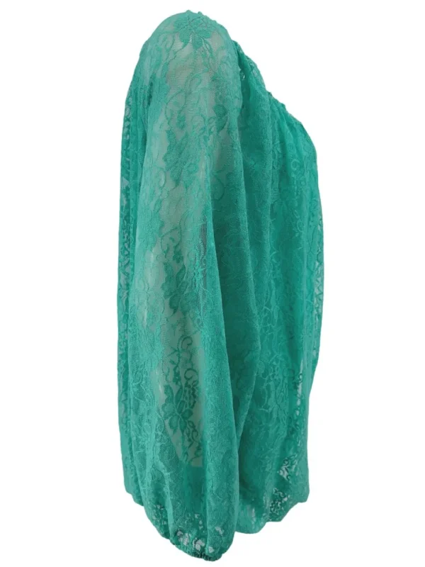 Kanten ballon blouse met koordje Celestine mint