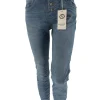 Karostar jeans met hartjes strass knopen (K2541)