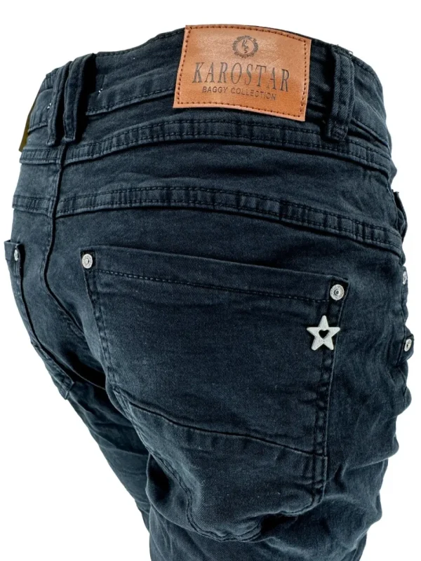 Karostar jeans met knoopsluiting zwart (K2751-1)
