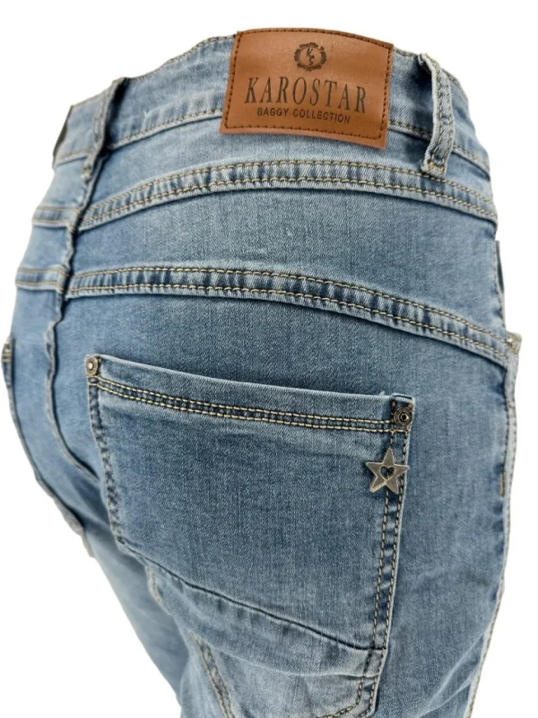 Karostar jeans met lichtere bies en ritssluiting (K2507)