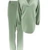 KLEINERE 2-delig set met blouse en broek Stanny oud groen