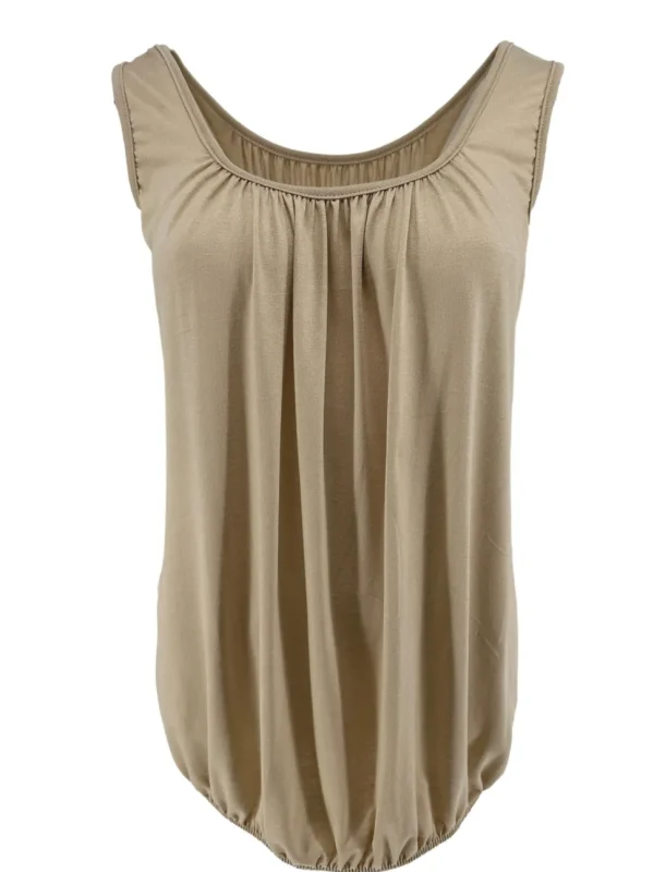 KORTE tricot basic ballon top beige