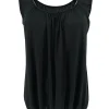 KORTE tricot basic ballon top zwart