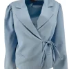 KORTERE blazer met strik aan de zijkant Mare licht blauw