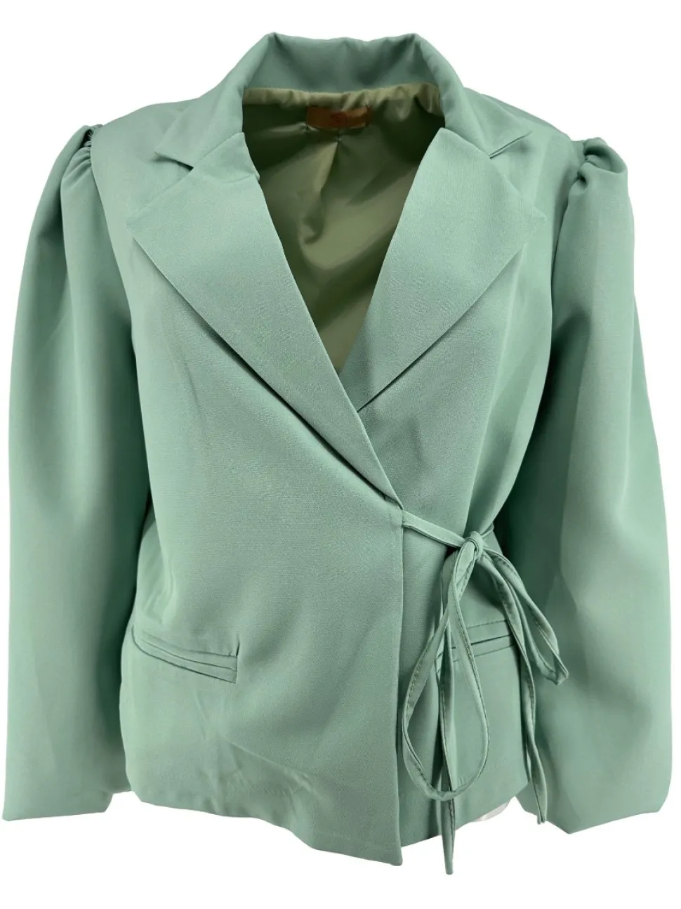 kortere_blazer_met_strik__0-2.webp KORTERE blazer met strik aan de zijkant Mare licht groen