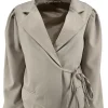 KORTERE blazer met strik aan de zijkant Mare taupe