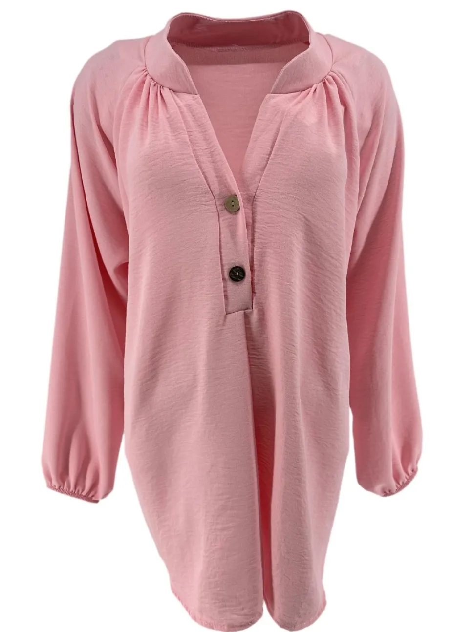 kortere_blouse_met_opstaa_0-1.webp KORTERE blouse met opstaande kraag en 2 knoopjes Siske licht roze