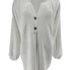 KORTERE blouse met opstaande kraag en 2 knoopjes Siske off-white
