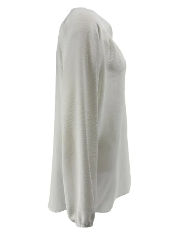 KORTERE blouse met opstaande kraag en 2 knoopjes Siske off-white