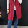Lang suedine gilet met fake zakken Isis bordeaux SALE