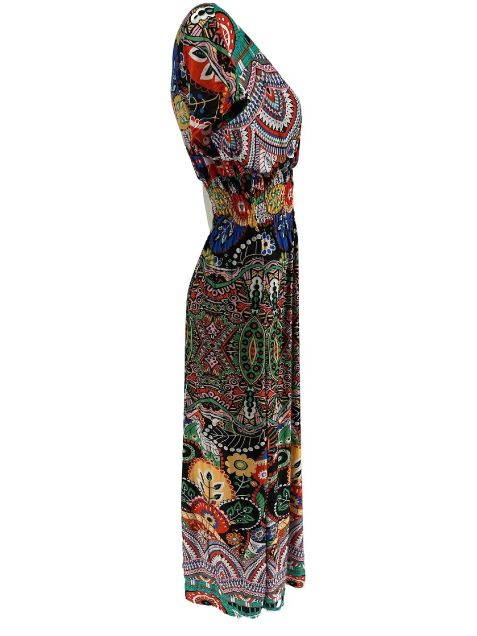 lange_travelstof_jurk_met_1-8.webp Lange travelstof jurk met smock in de taille kaleidoscoop zwart (J-77#)