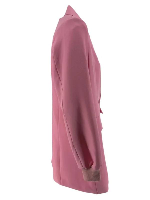 Langere blazer met rits en zakje op de mouw Roelien licht roze