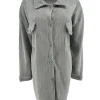 Langere blouse van rib patroon velvet Lindy Reliëf grijs