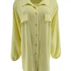 Langere blouse/tuniek met kraag Elodie geel