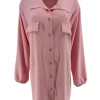 Langere blouse/tuniek met kraag Elodie licht roze