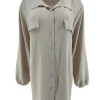Langere blouse/tuniek met kraag Elodie beige