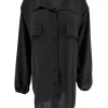 Langere blouse/tuniek met kraag Elodie zwart