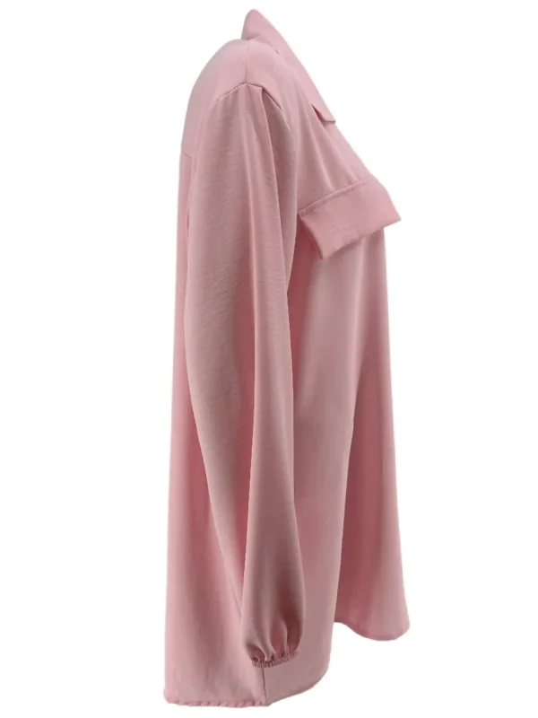 Langere blouse/tuniek met kraag Elodie licht roze