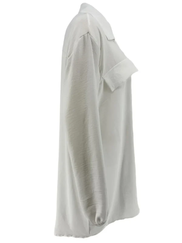 Langere blouse/tuniek met kraag Elodie off-white