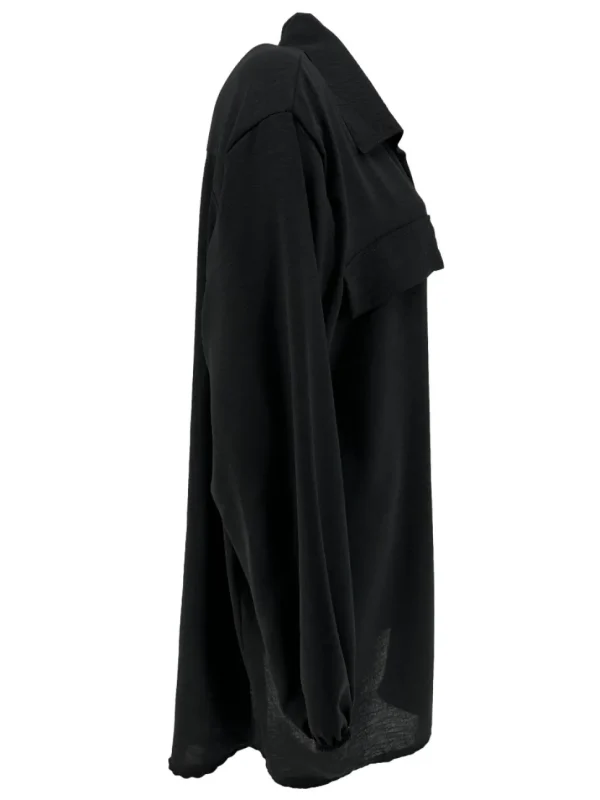 Langere blouse/tuniek met kraag Elodie zwart