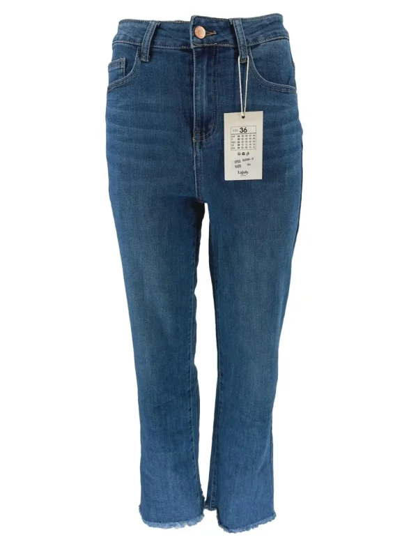 Layoly jeans dark denim met rafel aan de onderzijde (0206-3) JCH