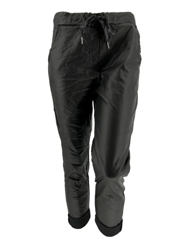 Leather-look jogg-jeans Salina zwart
