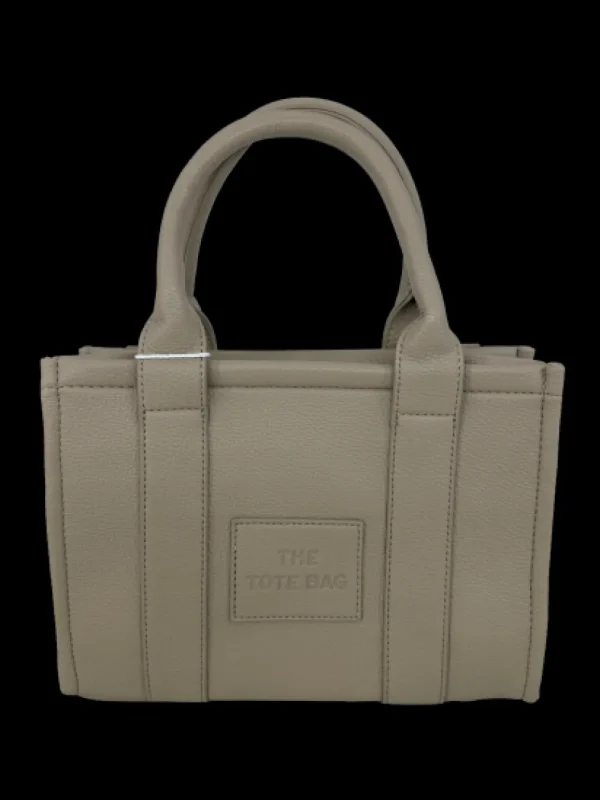 Medium size tote bag met ritssluiting BADGE (H3101) mud