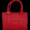 Medium size tote bag met ritssluiting BADGE (H3101) RED