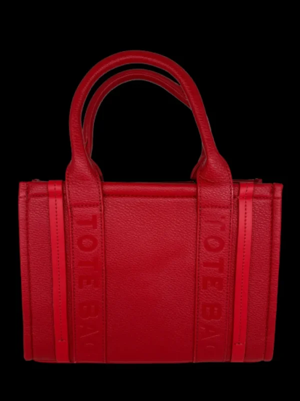 Medium size tote bag met ritssluiting BADGE (H3101) RED