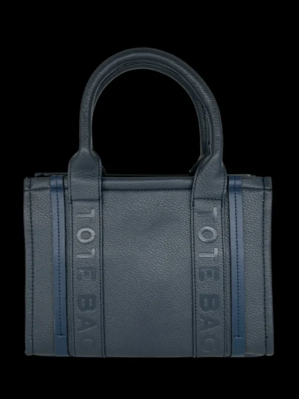 Medium size tote bag met ritssluiting BADGE (H3101) BLUE