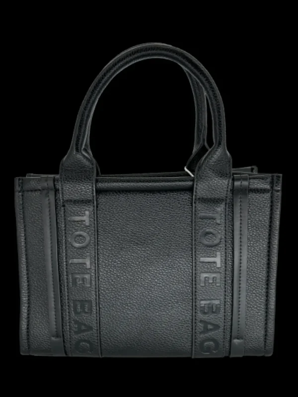 Medium size tote bag met ritssluiting BADGE (H3101) BLACK