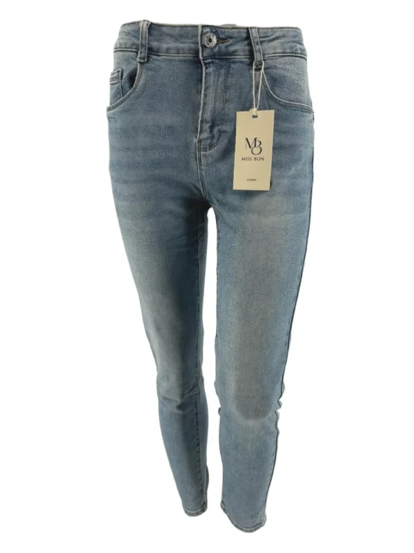 Miss bon fashion jogg-jeans washed blauw (77887#)