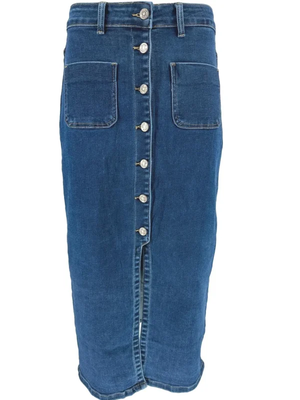 Miss Koko denim rok met knopen aan de voorzijde (K-8377#)