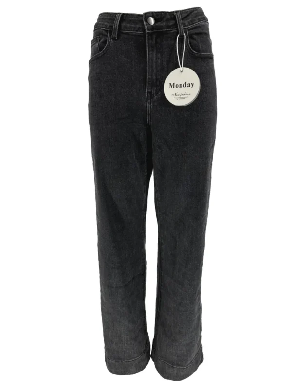 Monday jeans met rechte broekspijp denim zwart (LWP-709)