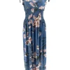 Mouwloze travelstof jurk Magnolia jeans blauw (JS3068)