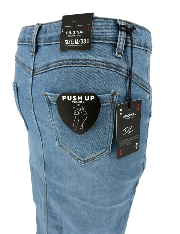 Original denim rok met knoop sluiting aan de voorzijde (D2677/2678(JRC) SALE