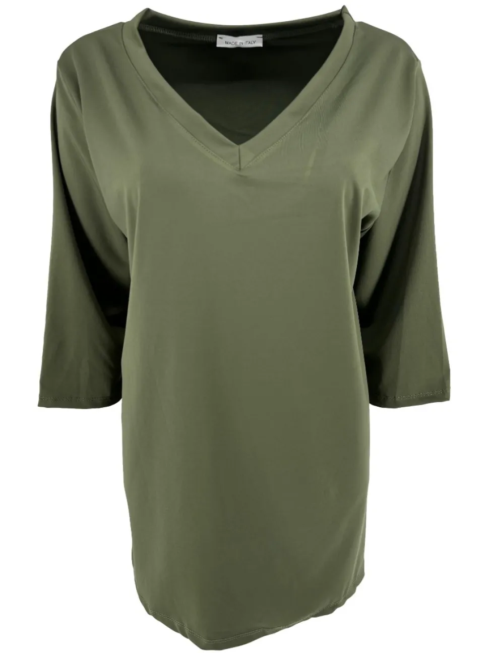 oversized_basic_travel_sh_0-2.webp Oversized basic travel shirt met V-hals en 3/4 mouw army. SALE