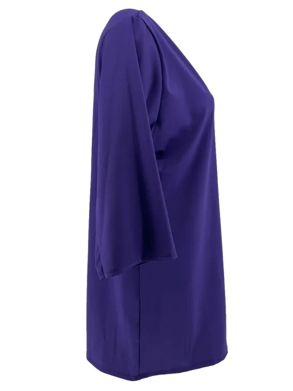 Oversized basic travel shirt met V-hals en 3/4 mouw paars (BFT)