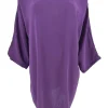Oversized blouse met panterprint strik aan de achterzijde paars