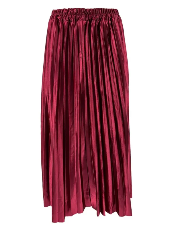 Plisse rok van satijn-look cerise